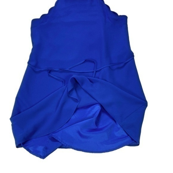 Lost April Slip Dress Womens Size Small Royal Blue Sleeveless Belted Lined Mini - Picture 6 of 15